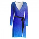 Net-Steals Europe New, Midi Wrap Dress - Blue Serenity