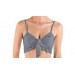 Net-Steals Woven Tie Front Bralet - Jean